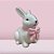 Enfeite Decorativo de Páscoa em Dolomita - Coelho Fosco com Laço Sentado - 13x9x17cm  - 1 unidade - Rizzo - Imagem 1