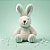 Enfeite Para Pendurar de Páscoa - Coelho com Lenço - Verde - 15x7cm - 1 unidade - Rizzo - Imagem 1