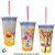 Copo de Plástico com Tampa e Canudo - Ursinho Pooh - Listras - 500ml - Disney Original - 1 unidade - Plasútil - Rizzo - Imagem 2
