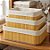 Kit Cesta Decorativa de Bambu com Forro de Tecido Claro - 3 unidades - Rizzo - Imagem 1