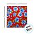 Toalha de Mesa Chita Vermelha - Flor Azul - 67,5x67,5cm - 1 unidade - Rizzo - Imagem 2