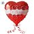 Balão de Festa Microfoil Coração - Vermelho e Branco - Te Amo - 25cm - 50 unidades - Rizzo - Imagem 2