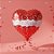 Balão de Festa Microfoil Coração - Vermelho e Branco - Te Amo - 25cm - 1 unidade - Rizzo - Imagem 1