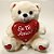 Urso de Pelúcia com Coração Decorado - Branco - 18x23x17cm - 1 unidade - Rizzo - Imagem 1