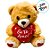 Urso de Pelúcia com Coração Decorado - Marrom Claro - 18x23x17cm - 1 unidade - Rizzo - Imagem 2