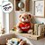 Urso de Pelúcia com Coração Decorado - Marrom Claro - 18x23x17cm - 1 unidade - Rizzo - Imagem 4