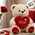 Urso de Pelúcia Branco com Coração - 25x28x20cm - 1 unidade - Rizzo - Imagem 4