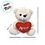 Urso de Pelúcia com Coração Amor - Branco - 17x21x12cm - 1 unidade - Rizzo - Imagem 3
