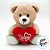 Urso de Pelúcia com Coração Amor - Bege Claro - 17x21x12cm - 1 unidade - Rizzo - Imagem 2