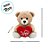 Urso de Pelúcia com Coração Amor - Bege Claro - 17x21x12cm - 1 unidade - Rizzo - Imagem 3