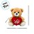 Urso de Pelúcia com Coração Amor - Marrom Claro - 17x21x12cm - 1 unidade - Rizzo - Imagem 3