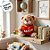 Urso de Pelúcia com Coração - Marrom - 14x17x11cm - 1 unidade - Rizzo - Imagem 4