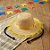Chapéu de Palha de Renda com Trança - Amarelo - 19x30cm - 1 unidade - Rizzo - Imagem 1