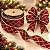 Fita Aramada Decorativa de Natal - Quadriculado Vermelho Escuro e Ouro - 6,3cm x 9,14m - 1 unidade - Rizzo - Imagem 1