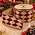 Fita Aramada Decorativa de Natal - Losango Vinho e Dourado - 6,3cm x 9,14m - 1 unidade - Rizzo - Imagem 1