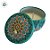 Vela Aromática - Lata Metálica Mandala - Verde Água Claro - 6cm - 1 unidade - Rizzo - Imagem 2