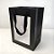 Sacola de Papel com visor PVC 25x18x13cm - Preta - 1 unidade - Rizzo - Imagem 1