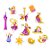 Mini Personagens Decorativos - Rapunzel - 12 unidades - Disney Original - Rizzo - Imagem 1