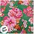 Toalha de Mesa Chita Verde com Flores Rosas - 70x70cm - 1 unidade - Rizzo - Imagem 3