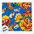 Guardanapo Chita Azul com Flores Amarelas - 40x40cm - 4 unidades - Rizzo - Imagem 3