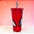 Copo de Plástico com Tampa e Canudo - Homem Aranha - Vermelho - 700ml - 1 unidade - Plasútil - Rizzo - Imagem 2