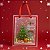 Sacola Transparente Fosca Com Alça De Fibra Vermelha - Árvore de Natal - 25x20x7cm - 12 unidades - Rizzo - Imagem 1