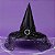 Chapéu de Bruxa Preto com Fivela e Tule Estrelado - 37x33cm - 1 unidade - Rizzo - Imagem 1