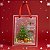 Sacola Transparente Fosca Com Alça De Fibra Vermelha - Árvore de Natal - 25x20x7cm - 1 unidade - Rizzo - Imagem 1
