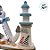 Enfeite Decorativo de Madeira - Âncora e Farol Náutico com Barco - 20x20cm - 1 unidade - Rizzo - Imagem 3