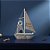 Enfeite Decorativo de Madeira - Barco com Timão - 30x21x7,5cm - 1 unidade - Rizzo - Imagem 1