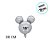 Balão de Festa Metalizado 15" 38 - Simbolo Mickey Mouse - 1 unidade - Rizzo - Imagem 2
