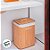 Cesto de Bambu Retangular com Dois Compartimentos e Forro - Marrom - 52x32x60cm - 1 unidade - Rizzo - Imagem 4