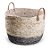 Cesto decorativo Elegance de Seagrass Natural e Cinza com alça - 24x24x19cm - 1 unidade - Rizzo - Imagem 1