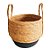 Cesto Decorativo Paracanas de Seagrass Natural e Preto com alça- 29x29x25cm - 1 unidade - Rizzo - Imagem 1