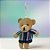 Chaveiro Urso de Pelúcia - Vestido Listrado  - 14cm - 1 unidade - Rizzo - Imagem 1