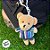 Chaveiro Urso de Pelúcia - Roupa Listrada - 14cm - 1 unidade - Rizzo - Imagem 3