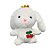 Coelho de Pelúcia Branco com Coroa - 25cm - 1 unidade - Rizzo - Imagem 1