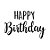 Transfer Para Balão Lettering Preto - Happy Birthday - 01 Unidade - Rizzo - Imagem 1