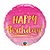 Balão de Festa Bubble 18" - Happy Birthday Ouro e Rosa- 01 Unidade - Qualatex - Rizzo Balões - Imagem 1
