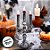 Candelabro de Halloween - Caveiras com Vela Led - 31x12cm - 1 unidade - Cromus - Rizzo - Imagem 1