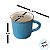 Caneca de Porcelana - Azul - 70ml - 1 unidade - Rizzo - Imagem 3