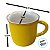 Caneca de Porcelana - Amarelo - 140ml - 1 unidade - Rizzo - Imagem 3