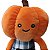 Abóbora de Pelúcia com Macacão Xadrez - Laranja -  13x23x12cm - Halloween - 1 unidade - Rizzo - Imagem 3