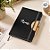 Caderno de Anotações em Tecido e Bambu Personalizado com Nome - Preto - 21,5x14,5cm - 1 unidade - Rizzo - Imagem 2