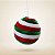 Bola de Natal - Veludo Verde, Branca e Vermelho - 12cm - 1 unidade - Rizzo - Imagem 1