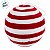 Bola de Natal - Veludo Vermelho e Branco - 20cm - 1 unidade - Rizzo - Imagem 3