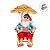 Papai Noel Praiano com Guarda Sol em Resina - 30x18cm - 1 unidade - Cromus - Rizzo - Imagem 3