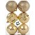 Bola de Natal - Ouro - Gomo, Glitter e Lisa - 8cm - 6 unidades - Cromus - Rizzo - Imagem 2