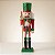 Soldado de Chumbo de Madeira com Lança - 18cm - Chapéu Verde Glitter e Roupa Vermelha - 1 unidade - Rizzo - Imagem 1