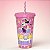Copo de Plástico com Tampa e Canudo - Minnie Mouse - Rosa - 500ml - 1 unidade - Disney Original - Rizzo - Imagem 1